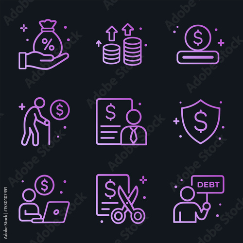 Financial Wellness A Portfolio of Security. Icon symbol illustration