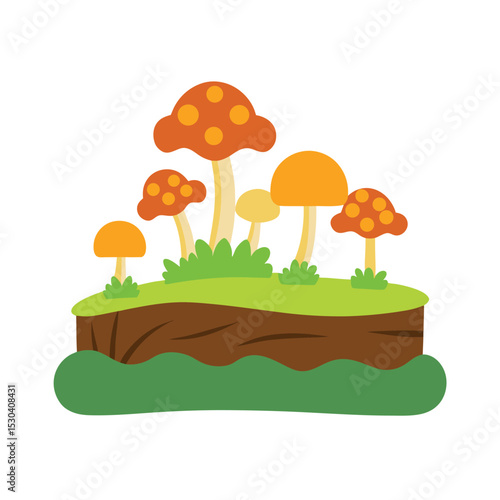 mushrooms in the forest vector illustration