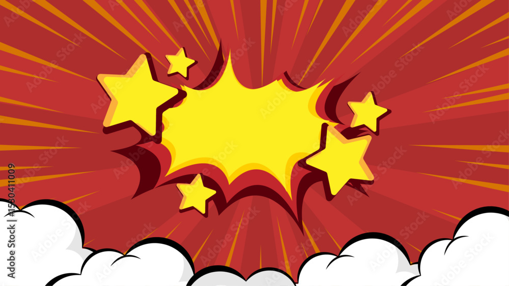 Cartoon Pop Art Comic Style Boom Background