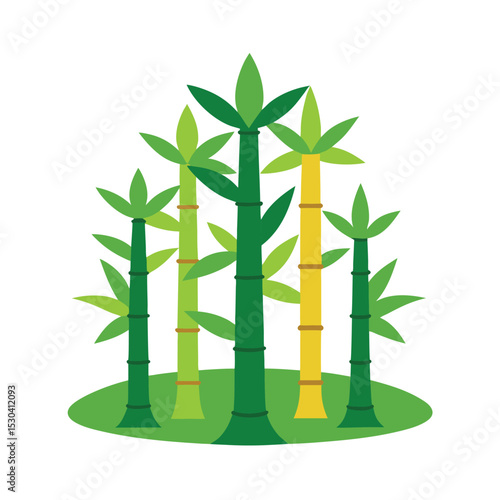 vector illustration of green bamboo tree