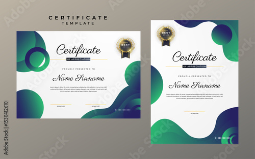 Professional Certificate of Appreciation with Modern Abstract Design for Recognition