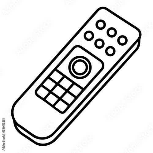Minimal Remote Control Vector on White Background 
