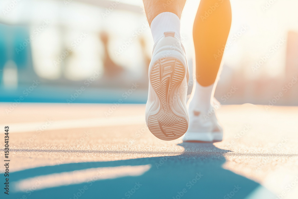 Naklejka premium 歩く足元 未来 希望