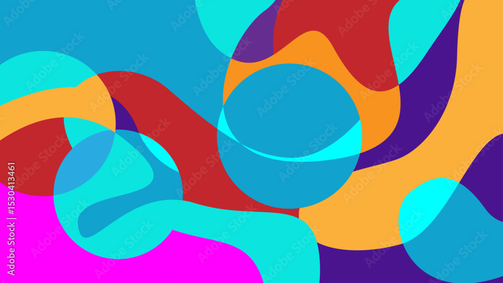 Fototapeta premium Abstract Colorful Fluid Shapes in a Modern Vibrant Composition