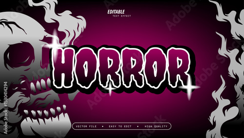 Horror Text Effect with Glossy and Vector Illustration