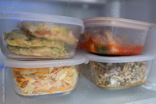 冷蔵庫に入った作り置きのおかず