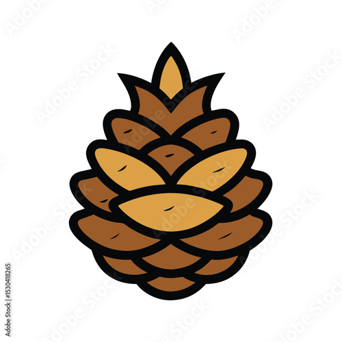 vector illustration of pinecone cartoon doodle