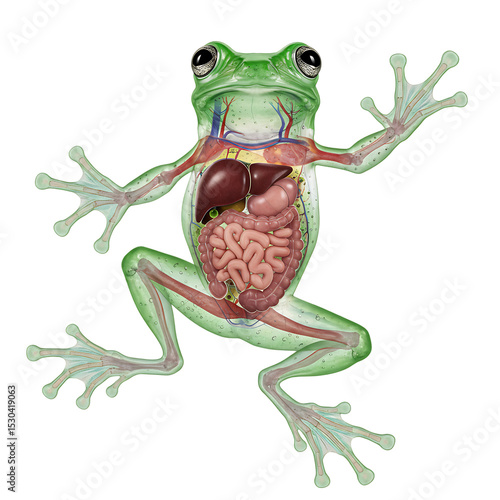 Frog Anatomy: Detailed Illustration of Internal Organs