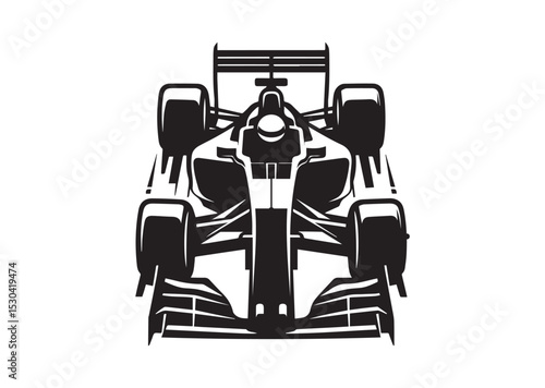Formula Car Silhouette Vector