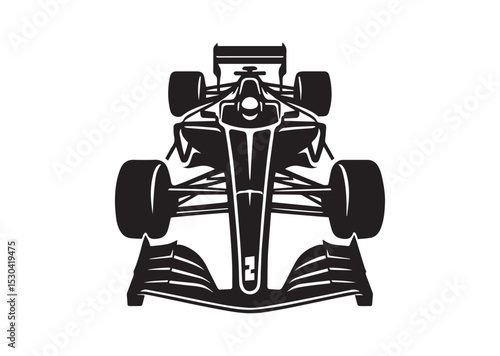 Formula Car Silhouette Vector