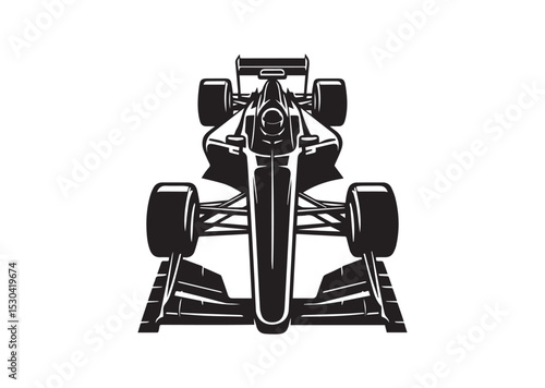 Formula Car Silhouette Vector