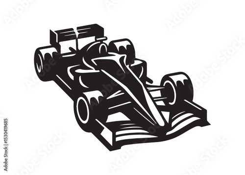 Formula Car Silhouette Vector