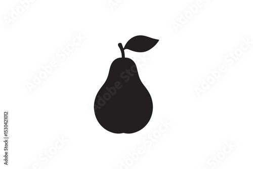 Pear silhouette on white background.01