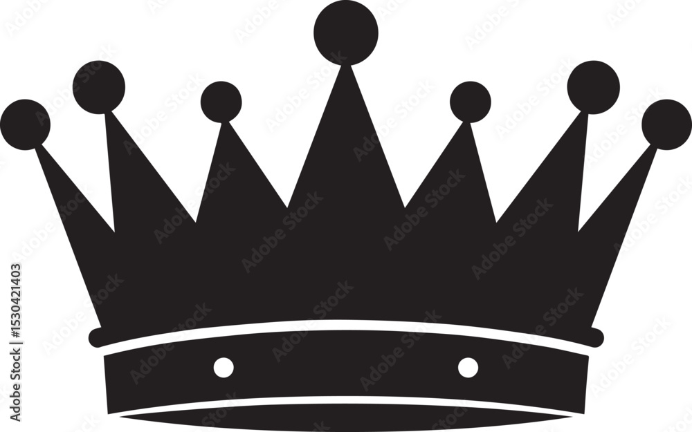 Royal Headwear Silhouette Vector | Black Crown for Regal Illustration Royal Headwear Silhouette Vector | Black Crown for Regal Illustration