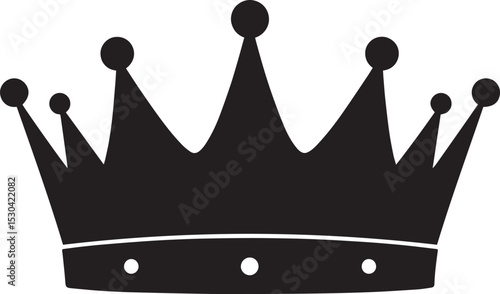 Royal Headwear Silhouette Vector | Black Crown for Regal Illustration