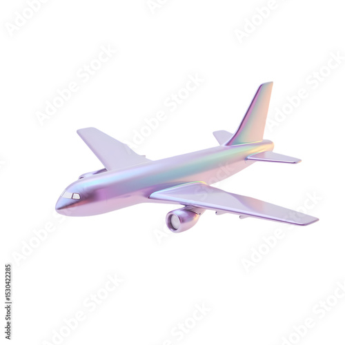 Wallpaper Mural Iridescent airplane  a stark isolated on white background Torontodigital.ca