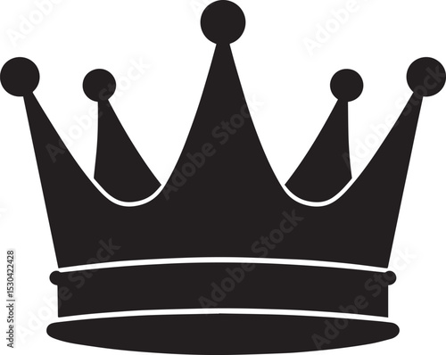 Royal Headwear Silhouette Vector | Black Crown for Regal Illustration