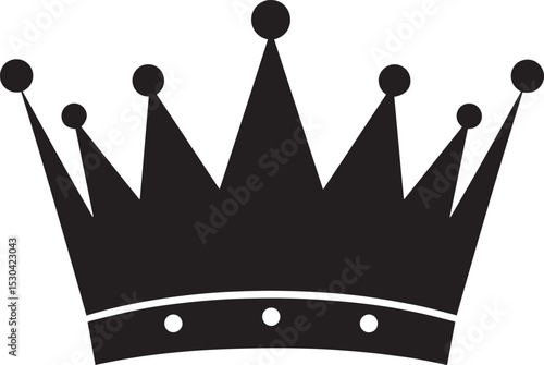 Royal Headwear Silhouette Vector | Black Crown for Regal Illustration