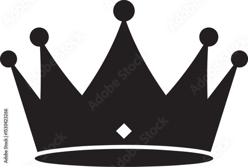 Royal Headwear Silhouette Vector | Black Crown for Regal Illustration