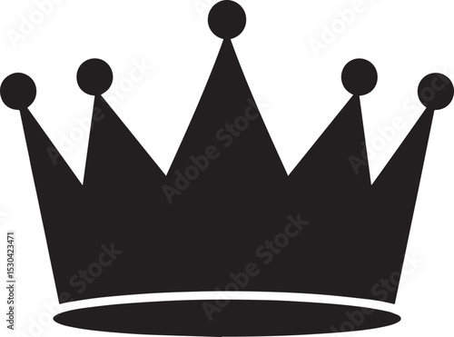 Royal Headwear Silhouette Vector | Black Crown for Regal Illustration