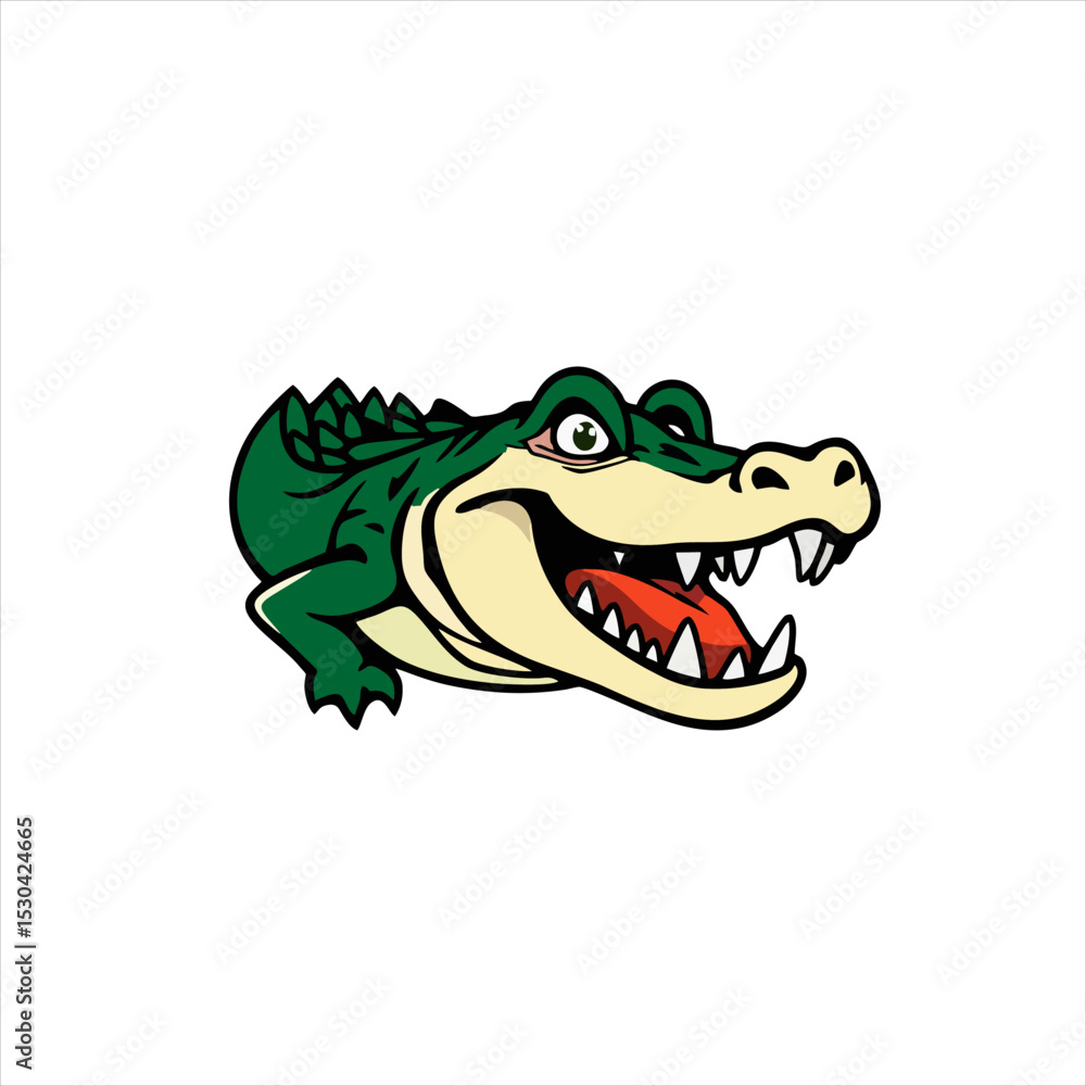 Naklejka premium Aggressive Alligator Logo, Vector Illustration Art