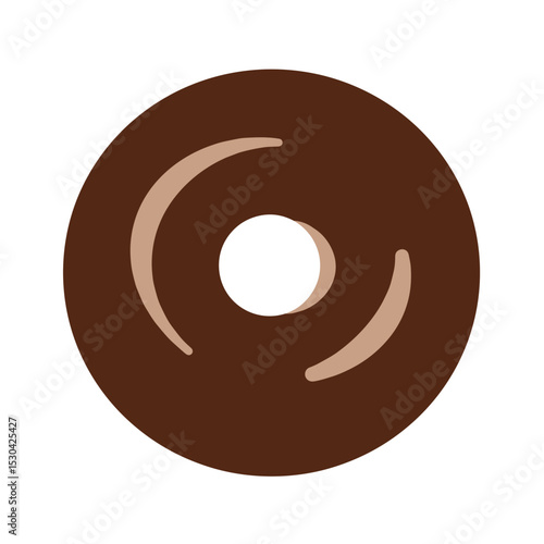 Abstract doughnut shape in warm brown tones with a central white void