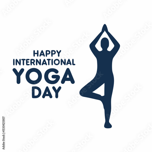 Happy international yoga day silhouette