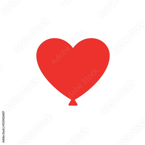 Single red heart illustration, centered on white background, symbol of love and affection
