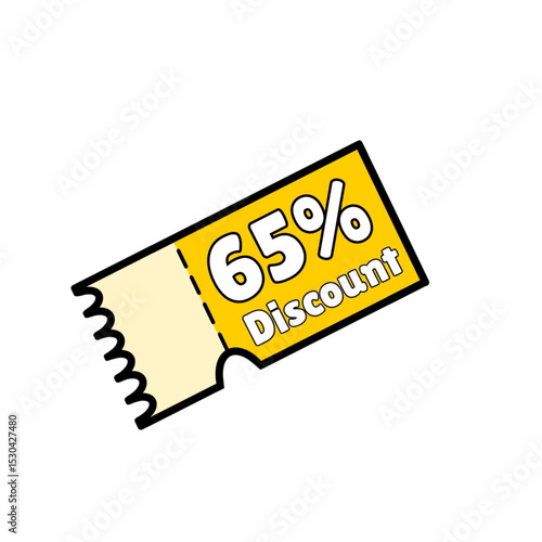 65% discount coupon yellow design is interrupted, best voucher.