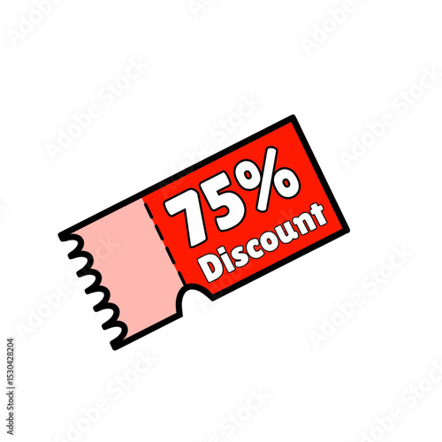 75% discount coupon red design is interrupted, best voucher.