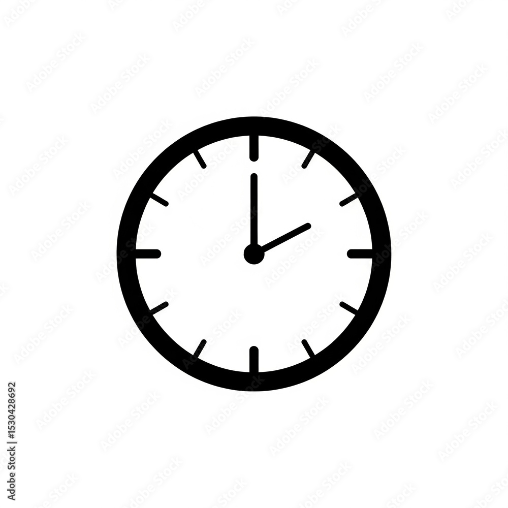 A silhouette of a clock, white background. A silhouette of a clock, white background.