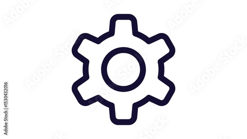 Settings vector icon set in black and blue colors.