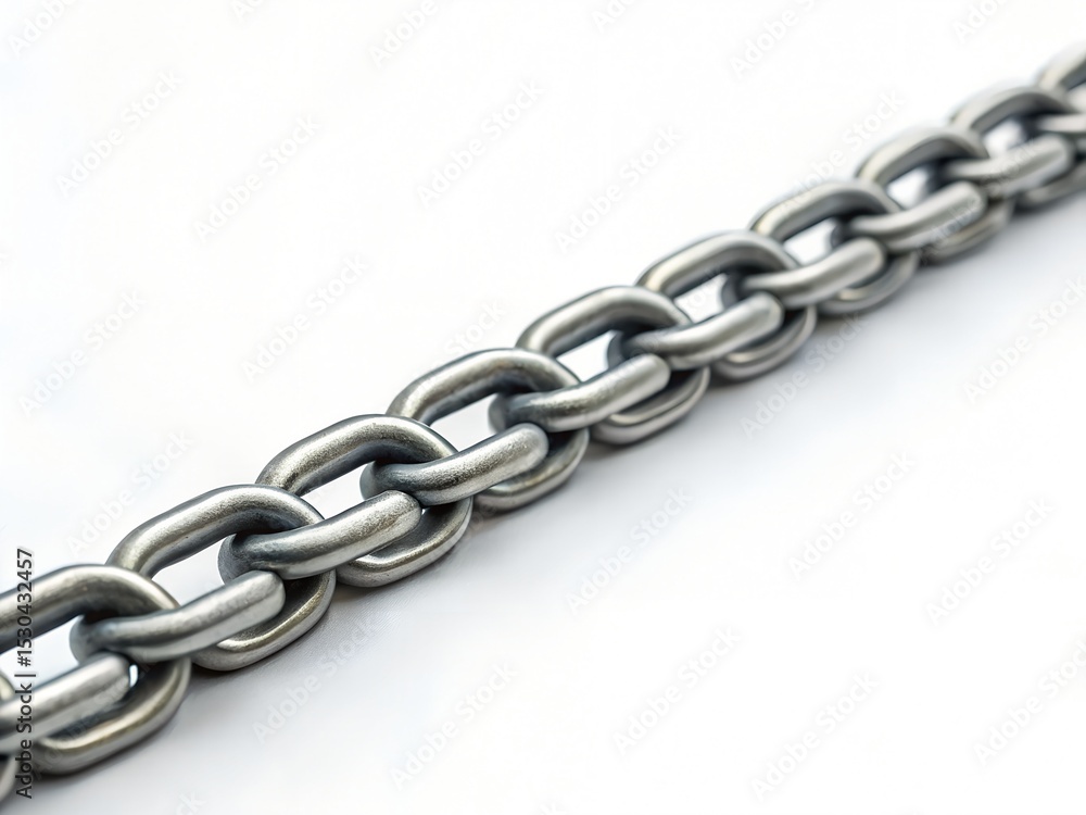 Fototapeta premium horizontal straight chain isolated on white background