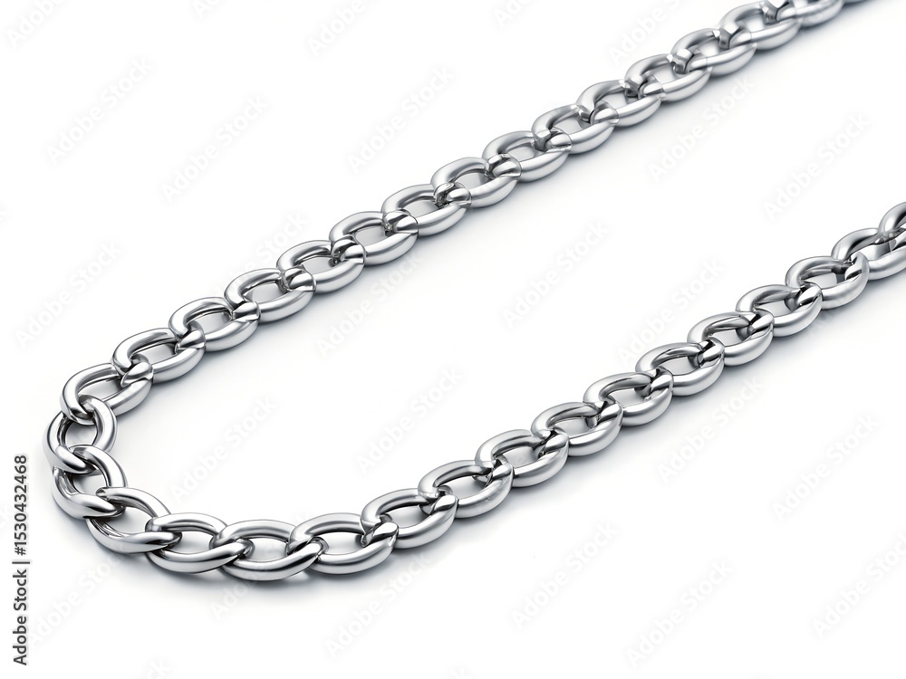 horizontal straight chain isolated on white background horizontal straight chain isolated on white background