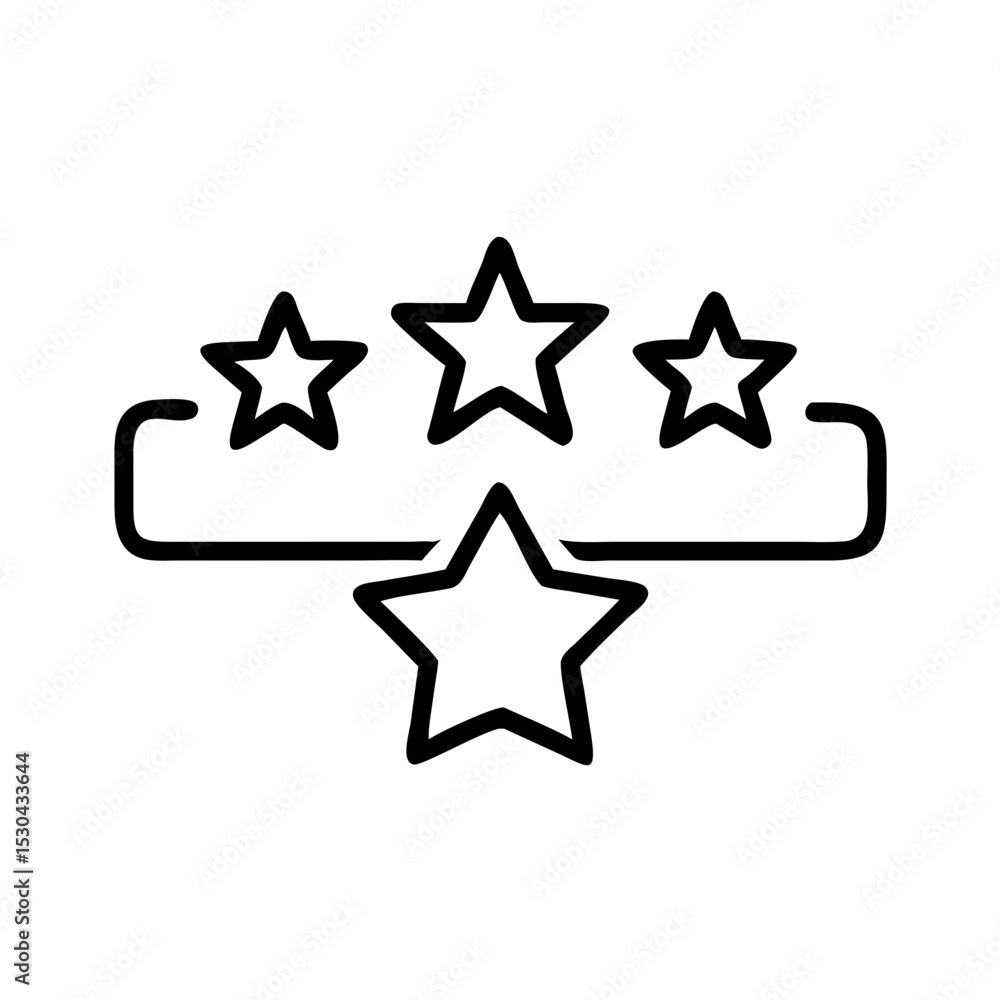 Obraz premium Star rating icon in minimalist line style with five stars 