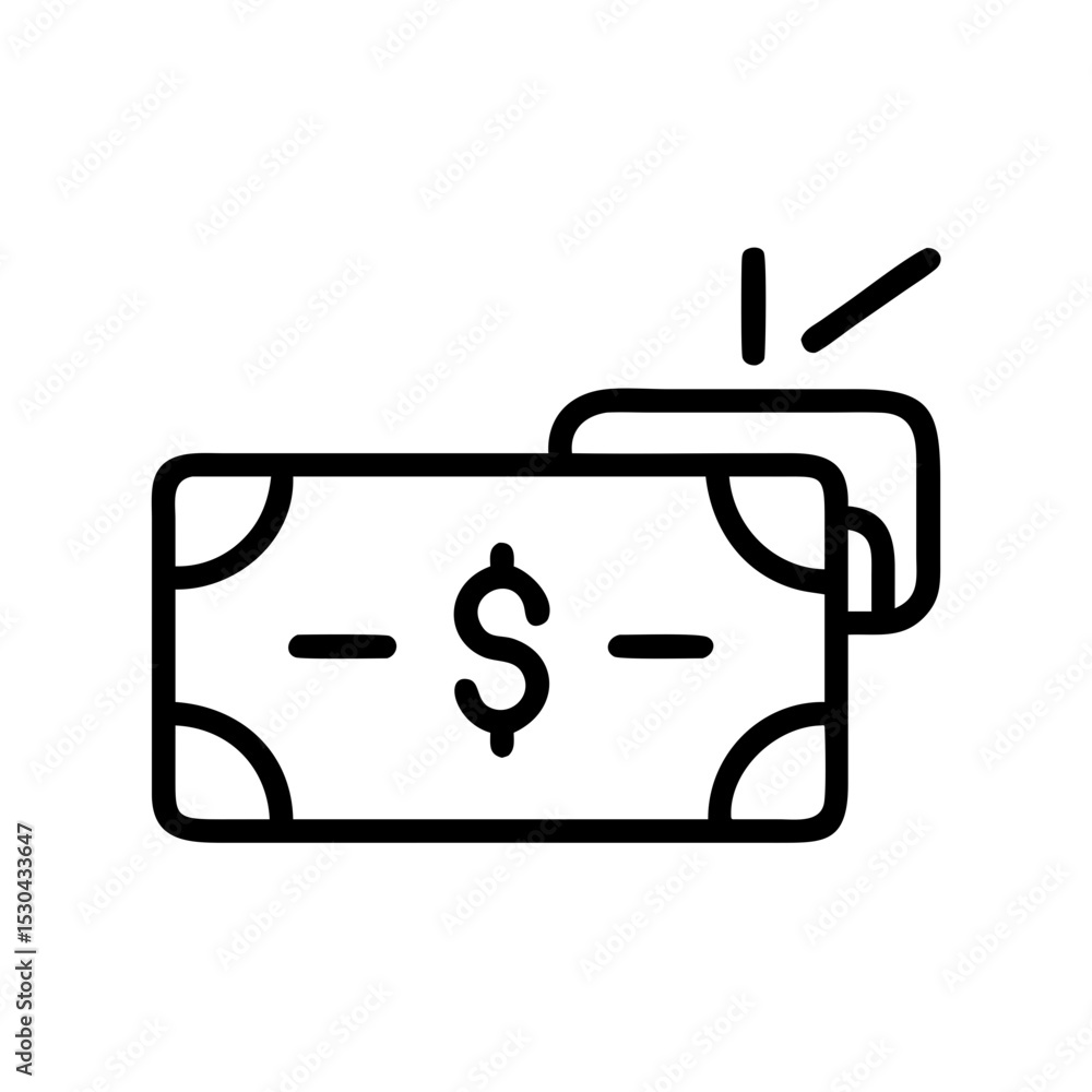 Dollar bill illustration with minimal design elements Dollar bill illustration with minimal design elements