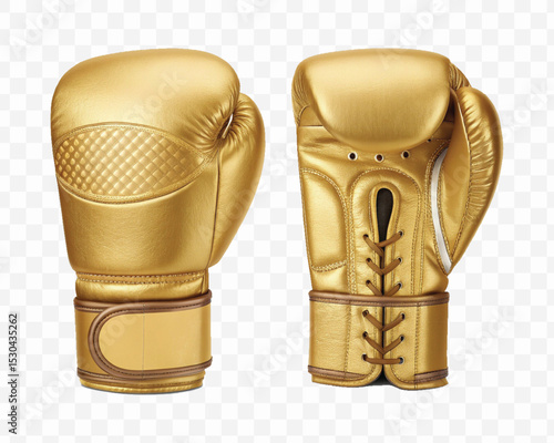 realistic 3d boxing gloves  front and back view in different color style  isolated on transparent background