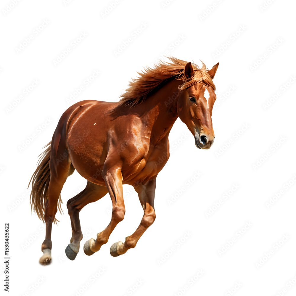 Obraz premium Chestnut Horse Galloping: Powerful Equine Photography for Equestrian Websites & Publications