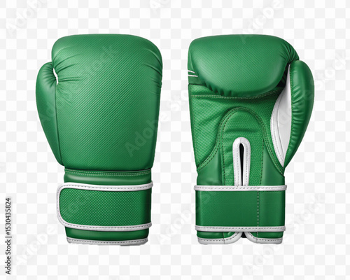 realistic 3d boxing gloves  front and back view in different color style  isolated on transparent background