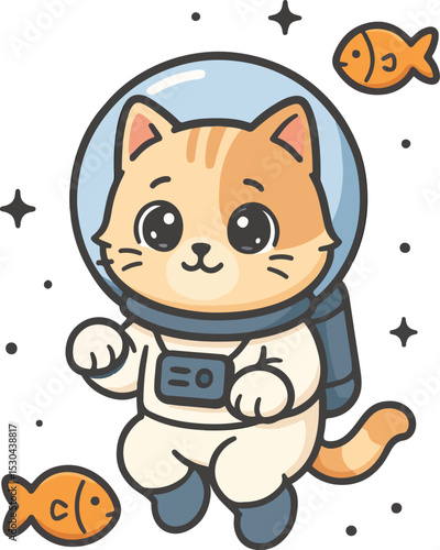 Astronaut Cat in Space