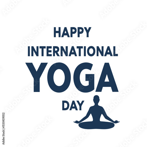 Happy international yoga day greeting card