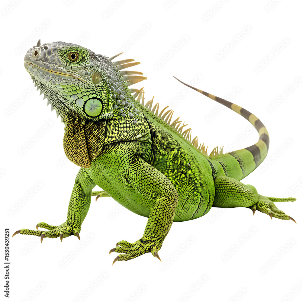 Fototapeta premium Green Iguana: Reptile Profile and Close-Up