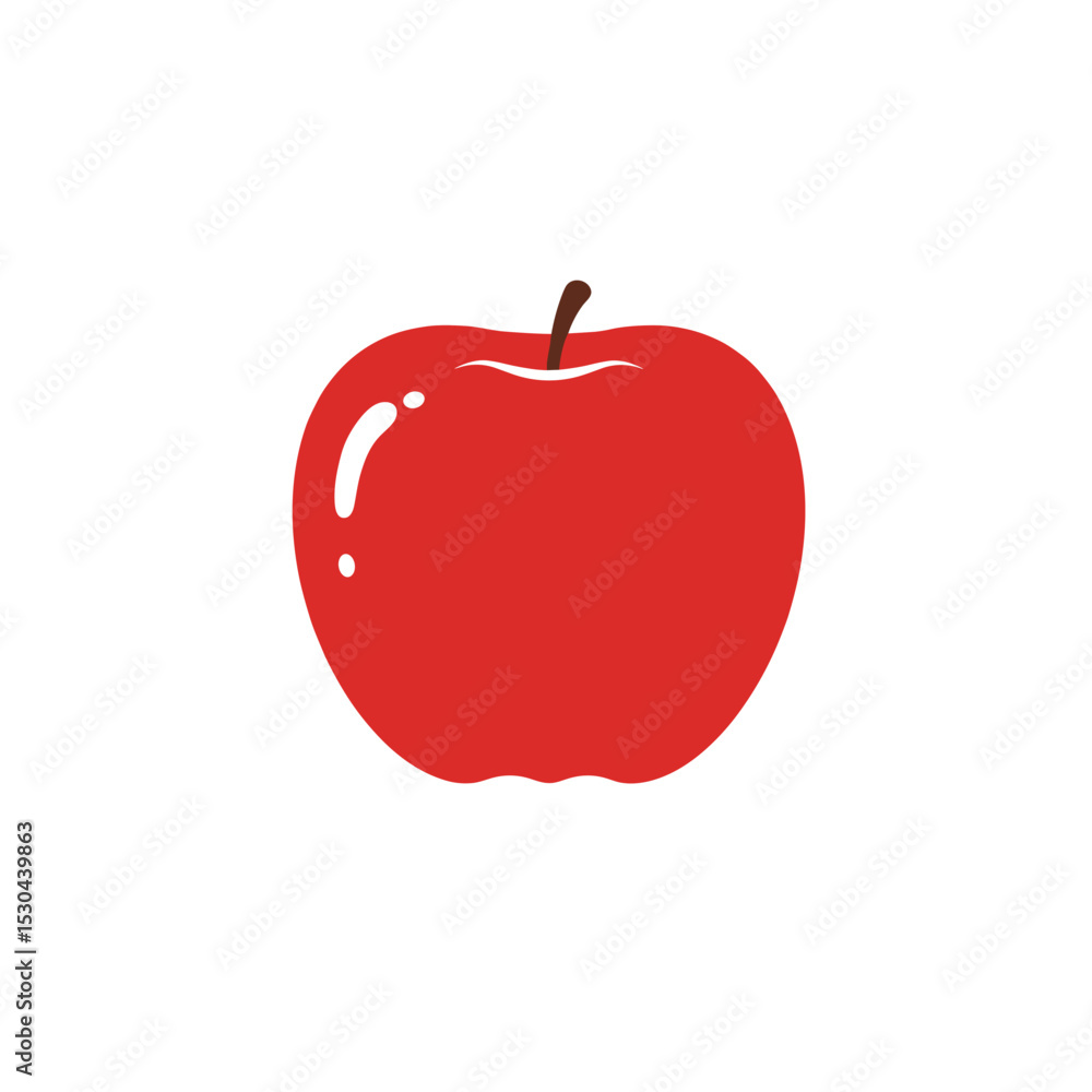 Vibrant red apple on a white background, showcasing freshness and simplicity Vibrant red apple on a white background, showcasing freshness and simplicity