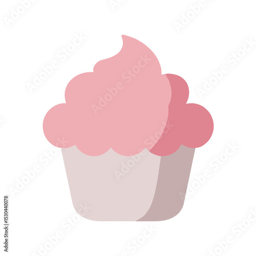 A whimsical pink ice cream cone with a cherry on top, set against a pastel background
