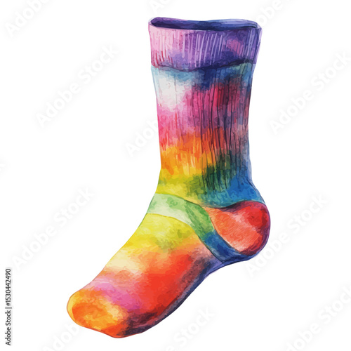 Compression Socks, watercolor clipart vector, isolated on a white background.