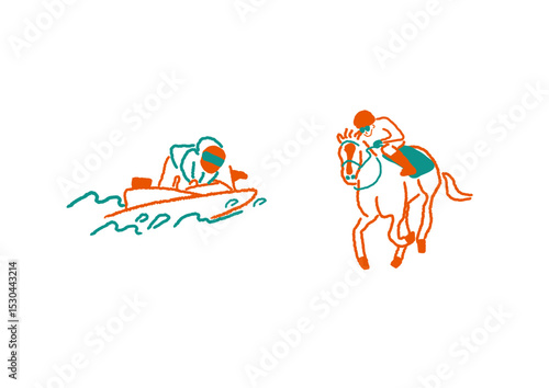 Horse Racing sport ,Boat race