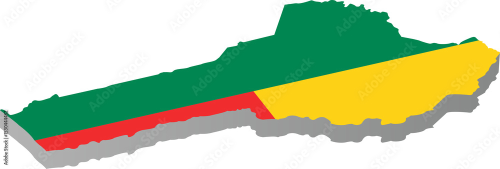 Obraz premium Benin country map location 