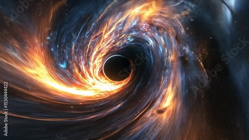 Space spiral with black hole