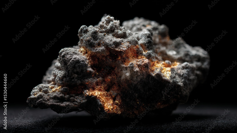 Obraz premium Dramatic Macro Photograph of Rough Nickel Ore