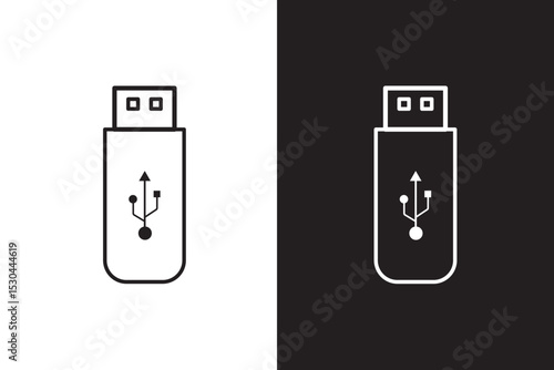 Vector usb flash drive vector icon. Usb icon set. Flash disk sign and symbol.